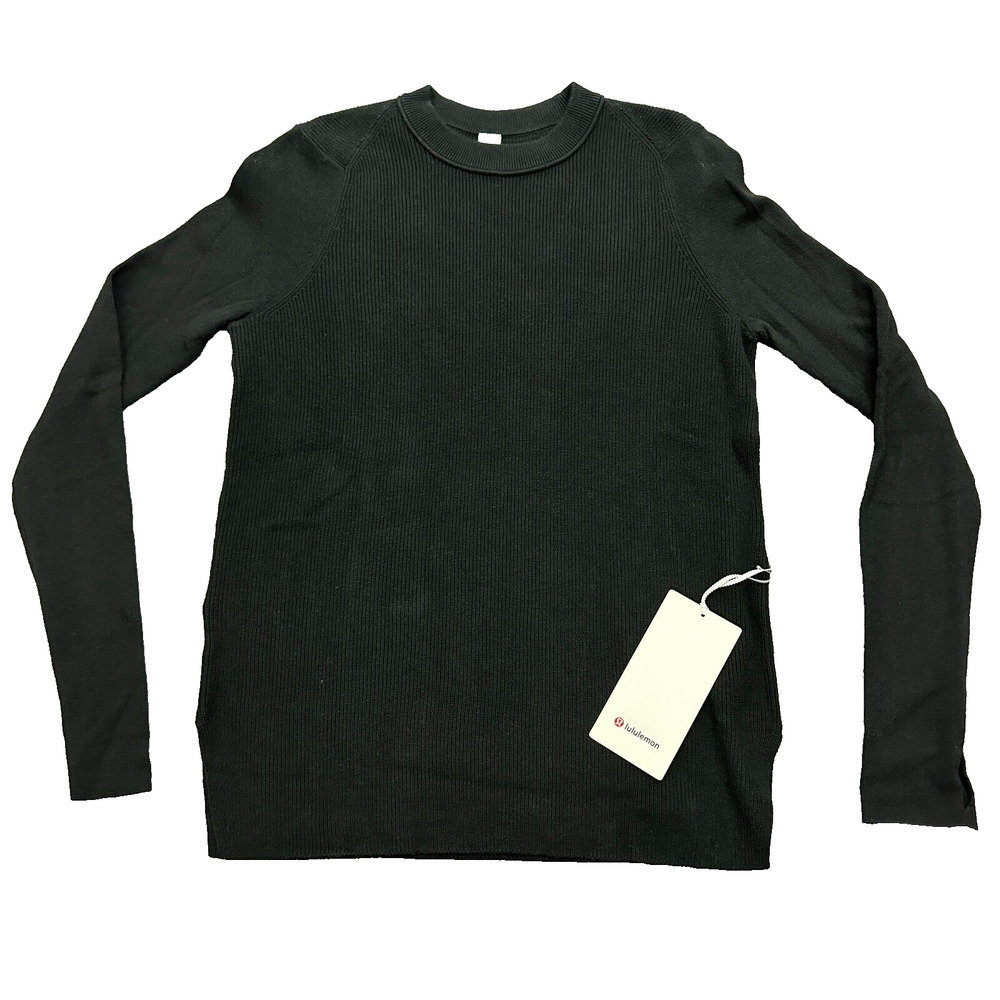 Lululemon Take It All In Cotton-Blend Crewneck Sweater Black Size XS